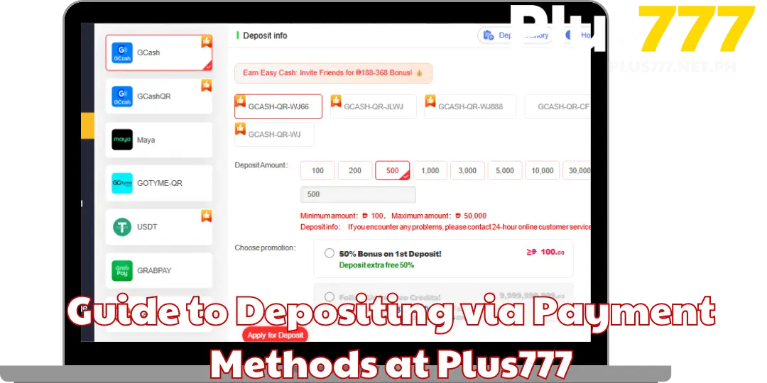 Guide to Depositing via Payment Methods at Plus777