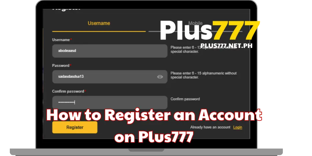 How to Register an Account on Plus777
